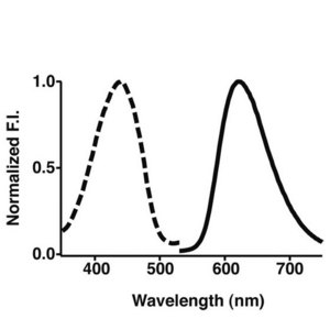 A graph of absorption and emission spectra