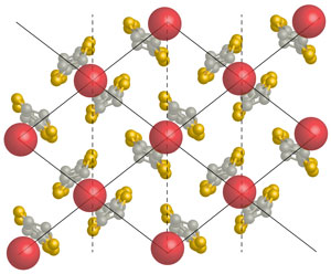 Image of the molecular arrangement of the BEDT-TTF layer 