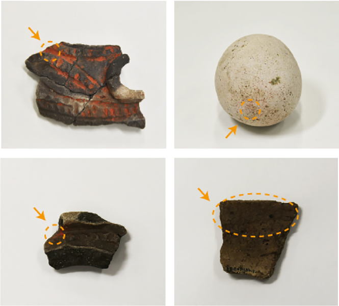 Vermilion on Kyoden artifacts