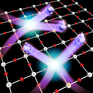 Image of electrons moving on the NiO2 layer of a nickelate material