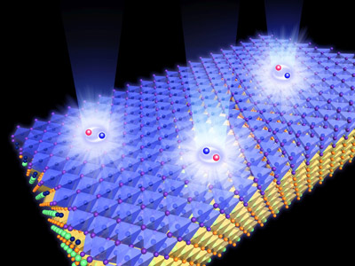 image of a thin film of cuprous iodide crystals on an indium arsenide substrat