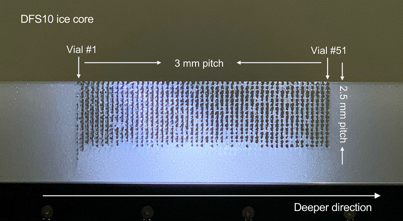 image of discrete cylindrical holes